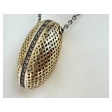 Sterling & 18K Mesh Pendant Necklace