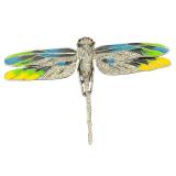 Vintage Sterling Silver Enamel Dragonfly Brooch Pin