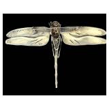 Vintage Sterling Silver Enamel Dragonfly Brooch Pin