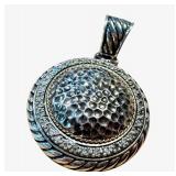 Vintage Sterling Silver Hammered Pendant NK 925