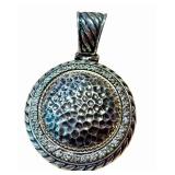 Vintage Sterling Silver Hammered Pendant NK 925