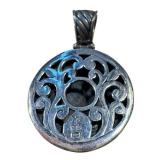 Vintage Sterling Silver Hammered Pendant NK 925