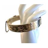Vintage Forstner Sterling Etched Bracelet