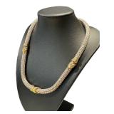 Cable Design Necklace 16in Unmarked