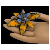 Artisan Crafted Floral Enamel Brooch