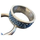 Vintage Sterling Tipit Ring & Sterling Bead Ring With Assorted Beads
