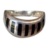 Vintage Sterling Silver Onyx Bracelet TJ-41