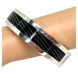 Vintage Mexican Sterling Silver Onyx Bracelet