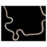 Sterling Silver Box Chain Necklace 23 in