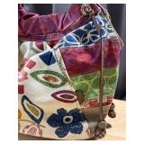 Vintage Fossil Artisan Boho Patchwork Tote Hobo Bag
