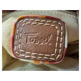 Vintage Fossil Artisan Boho Patchwork Tote Hobo Bag