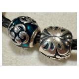 Pandora Bracelet With Retired Dolphin, Majestic Butterfly & Turquoise Zen Beads