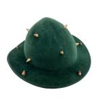Celina Kane Green Felt Hat Gold Spike Studs