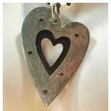 Pearl Beaded Necklace Metal Artisan Crafted Heart Pendant
