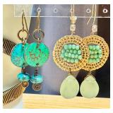 Mixed Jewelry Lot Turquoise, Gold Tone & Beaded Statement Pieces