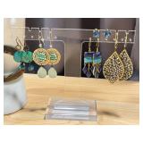 Mixed Jewelry Lot Turquoise, Gold Tone & Beaded Statement Pieces