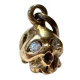 14K Gold Skull Diamond Pendant