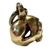 14K Gold Skull Diamond Pendant