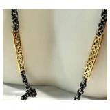 Two Tone Necklace with 18K Gold