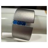 Sterling Ring - Niessing EXPO 2000 Blue Spinner Balls Size 6.75