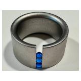 Sterling Ring - Niessing EXPO 2000 Blue Spinner Balls Size 6.75