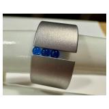 Sterling Ring - Niessing EXPO 2000 Blue Spinner Balls Size 6.75