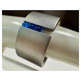 Sterling Ring - Niessing EXPO 2000 Blue Spinner Balls Size 6.75