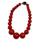 Coral Bead Necklace Graduated Red Beads