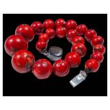 Coral Bead Necklace Graduated Red Beads