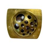 Modernist Artisan Brooch Brass Pierced Design