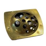Modernist Artisan Brooch Brass Pierced Design