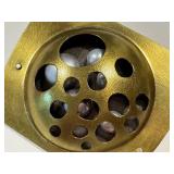 Modernist Artisan Brooch Brass Pierced Design