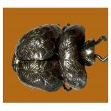 Sterling Silver Beetle Brooch Handcrafted