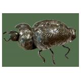 Sterling Silver Beetle Brooch Handcrafted
