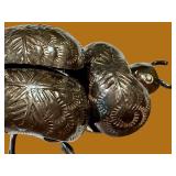 Sterling Silver Beetle Brooch Handcrafted