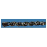 Vintage Sterling Silver Floral Link Bracelet .925