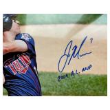 Joe Mauer Autograph Picture Rare Inscription 2009 AL MVP, Officially Licensed MLB and Twins Picture