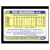 1987 Topps Ron Washington #169 Topps Tiffany Rare Version