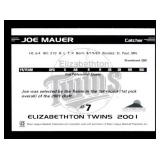 2001 Grandstand Joe Mauer Rookie Card