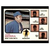 1973 Topps New York Mets Coaches Card Yogi Berra Head Coach Vintage Hall of Fame