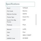Quantity 4 - TUFflex 42 Ga. Clear LLDPE Stretch Film Rolls - 30 in. x 11000 ft.