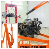 Garvee 2-Ton Folding Engine Hoist Hydraulic Shop Crane Lift With 6 Casters Telescopic Boom