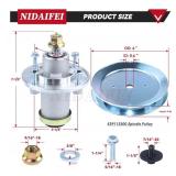 3 Pack 539112170 Mandrel Assembly with 539113300 Spindle Pulley Replaces Husqvarna 539112170 Spindle Assembly for Husqvarna 61" MZ61 MZ 61 MZ6128 MZ 6128 EZ 6124, Dixon 61" Ultra Mowers