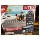 Intex Dura Beam Essential Rest Blow Up Queen Mattress Air Bed with Built In Pump