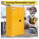 Garvee - 45 Gal Flammable Safe Cabinet, 43" x 18" x 65" Galvanized Steel Flammable Liquid Storage Cabinet