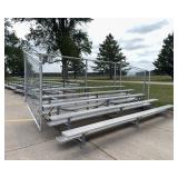 14 Ft Aluminum Bleachers with Chain Link Enclosure