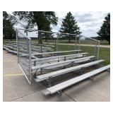 14 Ft Aluminum Bleachers with Chain Link Enclosure