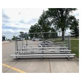 14 Ft Aluminum Bleachers with Chain Link Enclosure