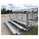 14 Ft Aluminum Bleachers with Chain Link Enclosure