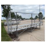 14 Ft Aluminum Bleachers with Chain Link Enclosure